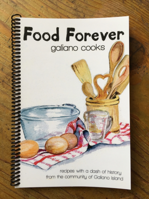 Book cover with illustration of checked table cloth, potatoes, bowl and cooking utensils